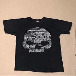 vintage Harley Davidson skull made up of Harley letters